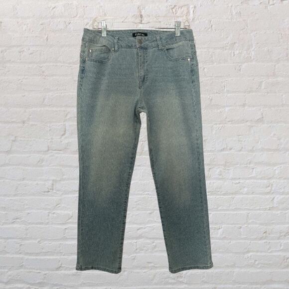 d.jeans Women's Blue Faded Light Wash Denim Jeans Mid Rise Straight Size 10 - Picture 1 of 9